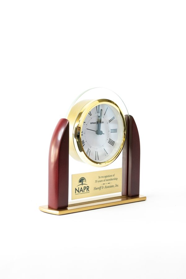 6.25  Rosewood and Glass Alarm Clock 6454602 2