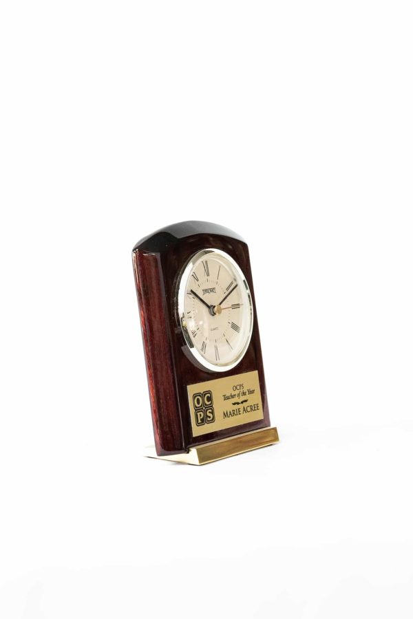 6  Piano Wood Clock on Metal Base 2526G 2