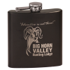 6oz Black Flask with Silver Engraving 1