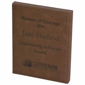 9 X12  Dark Brown Leatherette Plaque 3