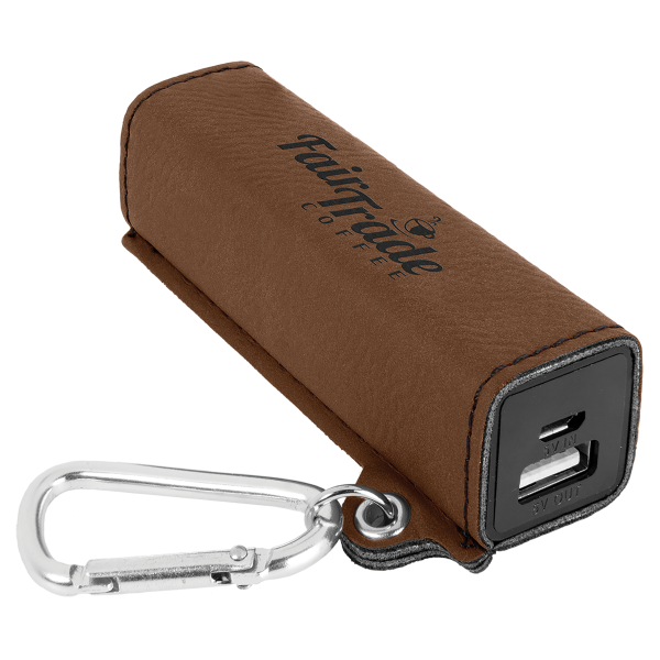 Leatherette Power Bank with Carabiner 1